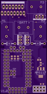 Figure 8: OSHPark render of the integrated board